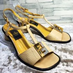 【良品】✨FENDI フェンディ 23cm ミュール レザー メタルFロゴ 36のサムネイル