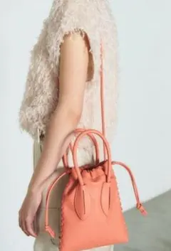 ADD CULUMN 2WAYバッグ　巾着バッグ　ショルダーバッグ　オレンジ