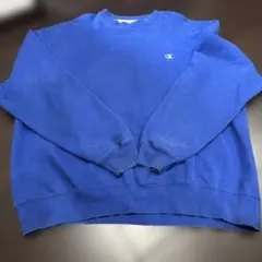 【大きめ】Champion 青 クルーネック トレーナー