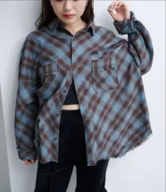 ネルシャツロング