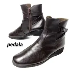 アシックス PEDALA 24.5cm ショートブーツ クロスベルト付 現行品