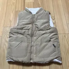 新品☆コムサイズム　ポリエステルタフタ×ボア 中綿リバーシブルベスト140㎝