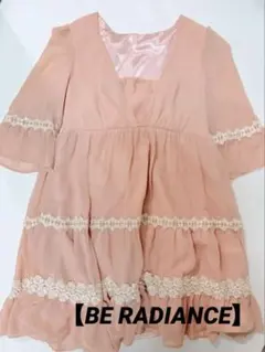 【BE RADIANCE】シフォンワンピース 花柄レース装飾 フェミニン 上品のサムネイル