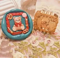 【人気商品】シーリングスタンプ エンボス/3Dヘッド　《クッキーベア》不規則型