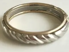 年代物 シルバーカラー×ゴールド レトロモダン開閉式 vintageブレスレット