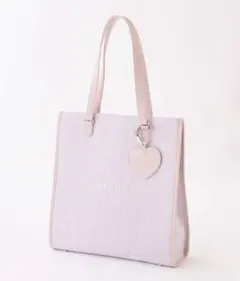 LouLoumei ハートチャーム付きトートバッグ　ラベンダー　ナイスクラップ