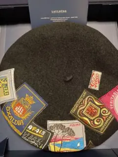 LAULHERE ブラック ベレー帽 Sサイズ