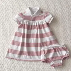 ラルフローレン　ボーダー　ワンピース ピンク　パンツ付き　12M 80