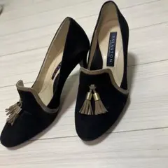 TALANTON ブラックスエードパンプス