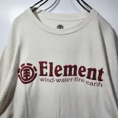 ELEMENT　長袖　Tシャツ　ロンT　M　ビッグロゴ　ワッペン　古着コーデ