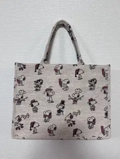 【美品】PEANUTS スヌーピー ジャガードトートバッグ