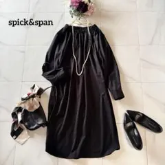 NO.3-316 SPICK&SPAN ギャザーネックシャツワンピース　黒のサムネイル