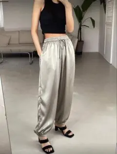 ベージュ　ウエストゴムパンツ【XL】（マタニティ可）