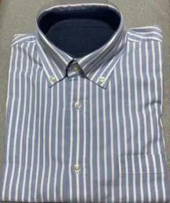 長袖ボタンダウンストライプシャツ