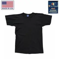 90s USA製 Champion 無地Tシャツ 黒 L 綿100% ブラック