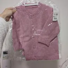 ユニクロ　スフレヤーンカーディガン　80サイズ　ピンク