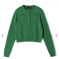 【新品】CABaN コットンカシミヤ クルーネックカーディガン　グリーン