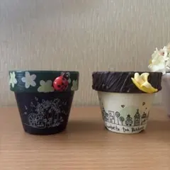 リメイク鉢 2.5号鉢 作家さん鉢 ozcoさん 2鉢セット 多肉植物 寄せ植えのサムネイル