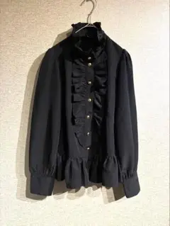 デッドストック 新品タグ ミホマツダ ゴスロリ ブラウス L 黒 リボン