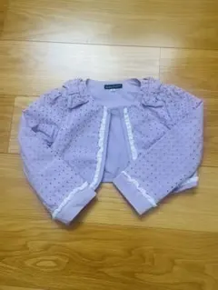薄紫色ドット柄ボレロカーディガン