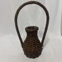 茶道具 花篭 籠花入 手付花籠 生け花 華道 竹編み 蔓編み 壺型