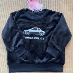 120 トミカ　パトカー　トレーナー　フリース　もこもこ　トップス