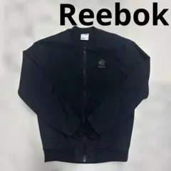 Reebok ジャケット ブルゾン ブラック 黒 XS 綿 ダブルジップアップ
