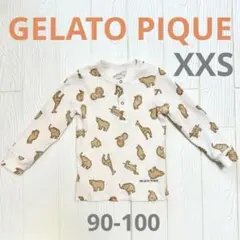 ジェラートピケ アニマル柄 長袖Tシャツ 90-100cm