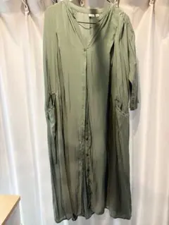 niko and... ロングシャツワンピース くすみミントグリーン