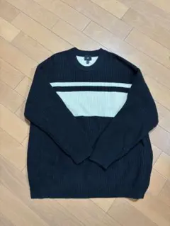 H&M リブ編み 2トーンニットセーター