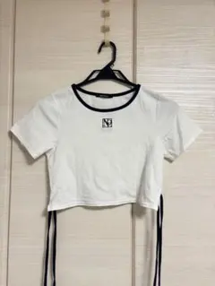ONE WAY クロップド丈 半袖Tシャツ ホワイトのサムネイル
