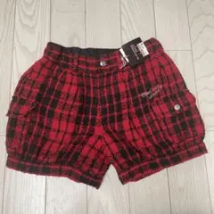 Blue Cross 赤黒チェック ショートパンツ バルーンパンツ　ツイード
