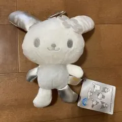 サンリオキャラクターズ　シルバーがま口ポーチ　ウサハナ
