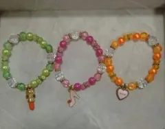 カラフルビーズブレスレット3個セット