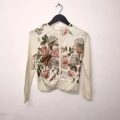 Harrods ハロッズ シルク 花柄 総柄 カーディガン