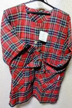 エプロン 割烹着 赤チェック M-Lサイズのサムネイル