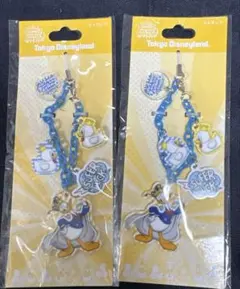 ディズニー　ドナルド　パルパルーザ　クワッキーダックシティ　ストラップ　2点