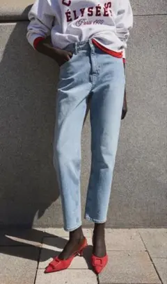 H&M スリムマム ハイアンクルデニム