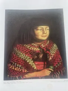 複製画 岸田劉生 1920年作『毛糸肩掛ける麗子肖像』油彩画ウッドワン美術館所蔵 複製画 岸田劉生 1920年作『毛糸肩掛ける麗子肖像』油彩画ウッドワン