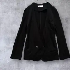 【MICHEL KLEIN】良品　ジャケット　ブラック　ノーカラー　40