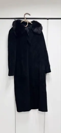 【新品】高級アンゴラ 横糸100%使用 リアルファー ロングコート 11号