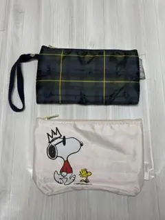 【新品未使用】SNOOPYスヌーピーふかふかポーチ　ナノ・ユニバースポーチセット