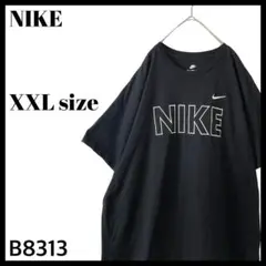 NIKE ナイキ 刺繍 ビッグロゴ Tシャツ 大きいサイズ ブラック 黒 XXL