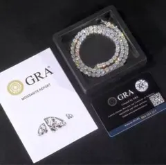 12.5ctの限定モアサナイト×シルバー925 テニスチェーンネックレス