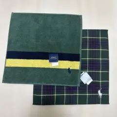 お値下げ　新品　ラルフローレン タオルハンカチ　グリーン