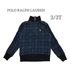 ポロラルフローレン＊ チェック柄ハーフジップトレーナー　3/3T