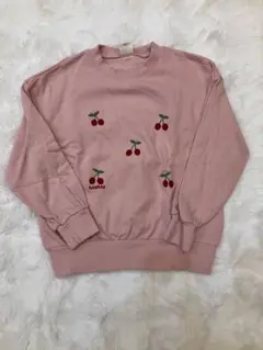 フタフタピンク チェリー刺繍 トレーナー 120