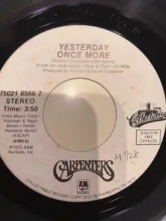カーペンターズ　YESTERDAY ONCE MORE / SING レコード