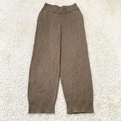 TODAYFUL Easy Rib Knit Pants 茶 38 ニットパンツ