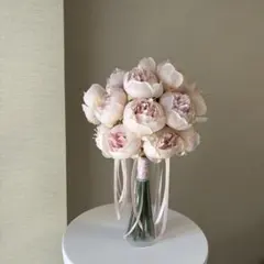 ※再入荷　15.【ブートニア付】ウェディングブーケ　アーティフィシャルフラワー